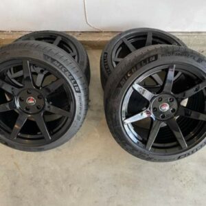 A set of 4 project 6GR 7 spoke wheels with Michelin pilot sport tires