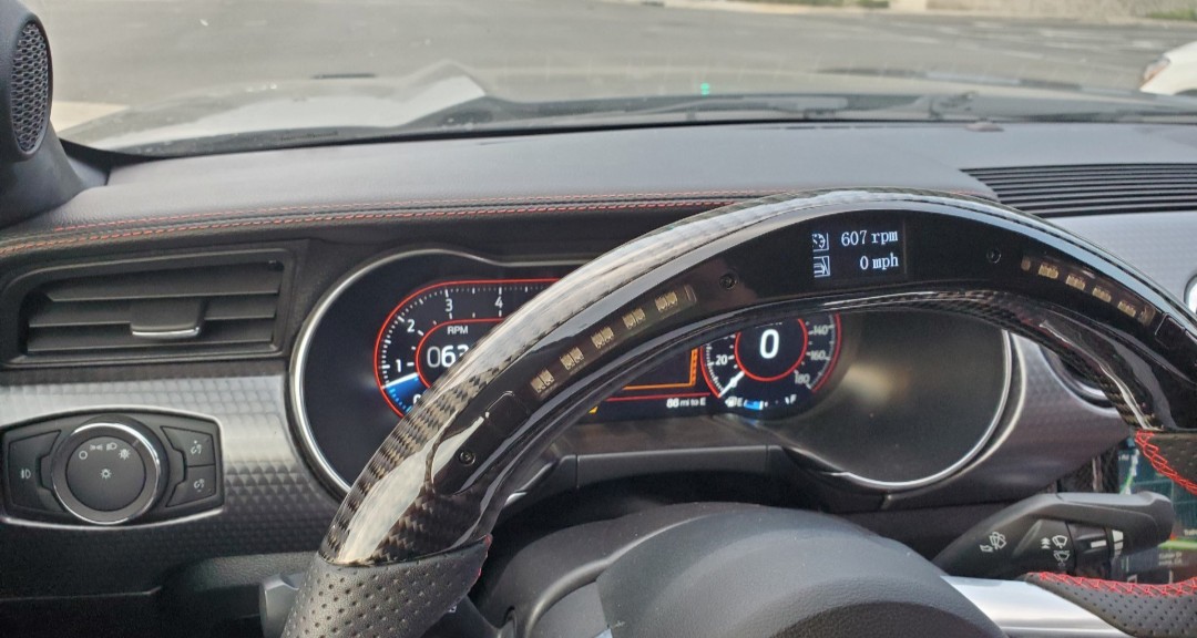 2015-2017 Mustang Carbon Fiber Steering Wheel w/ LED Screen and Shift Lights - Image 12