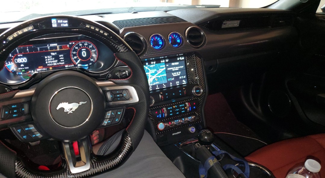 2015-2017 Mustang Carbon Fiber Steering Wheel w/ LED Screen and Shift Lights - Image 11